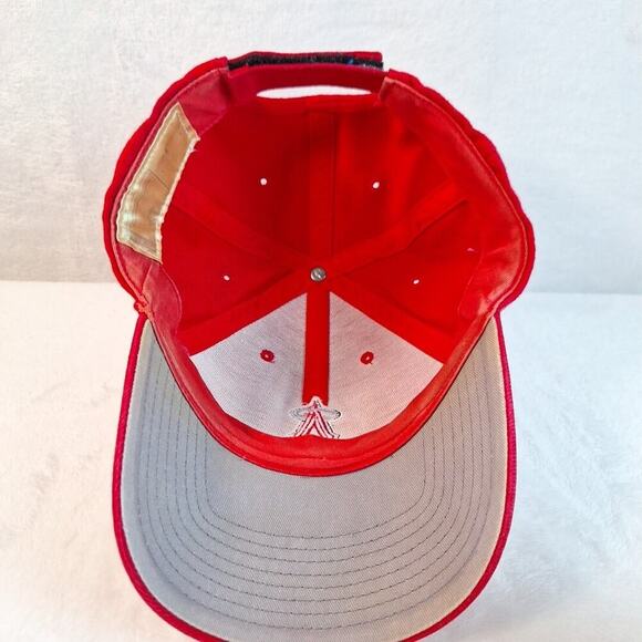 Los Angeles Angels Hook And Loop Strapback Dad Hat Cap Outdoor Cap Red - Picture 7 of 7